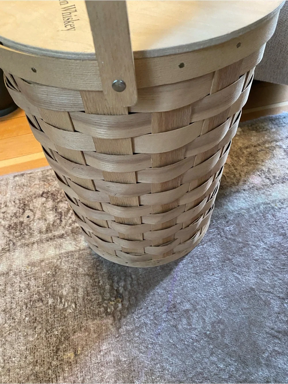 Ancient Age Kentucky Straight Bourbon Whiskey Woven Wooden Splint Basket Cooler